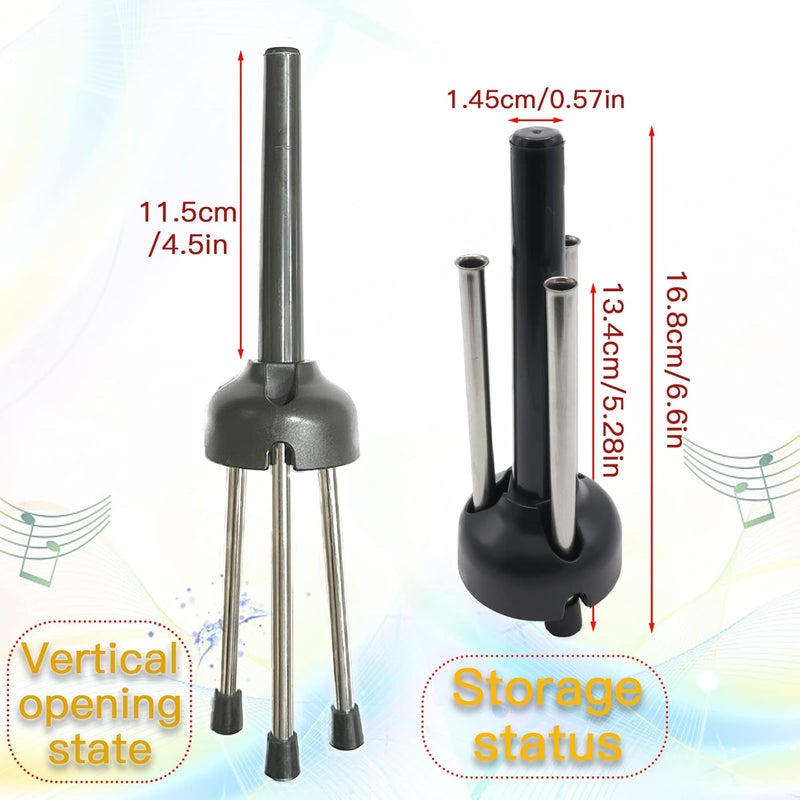 Cheerock Portable Clarinet Stand Holder, Metal 3-Leg Clarinet Support, Flute Stand Compatible with Clarinets, Saxophones, and Other Wind Instruments - Image 2